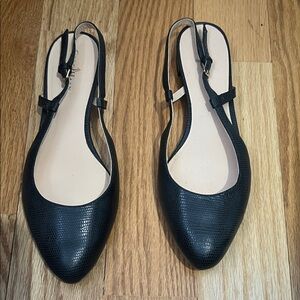 Cole Haan Black Textured Slingback Flats